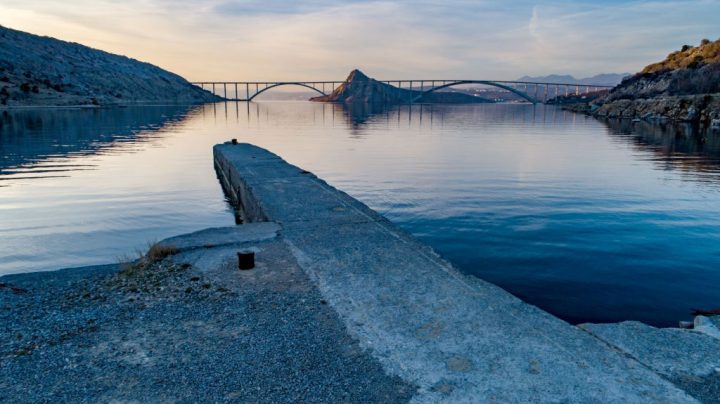 krk island bridge sunset