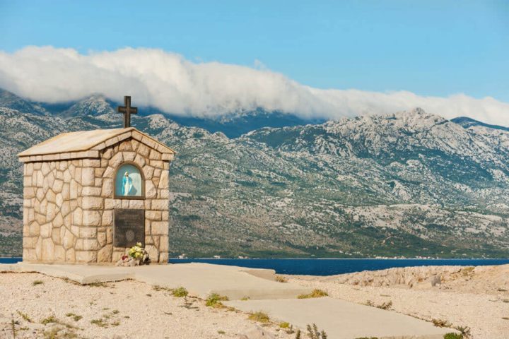 small chapel saint mary on the island of pag