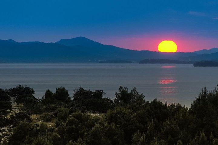 sunset island of ugljan croatia